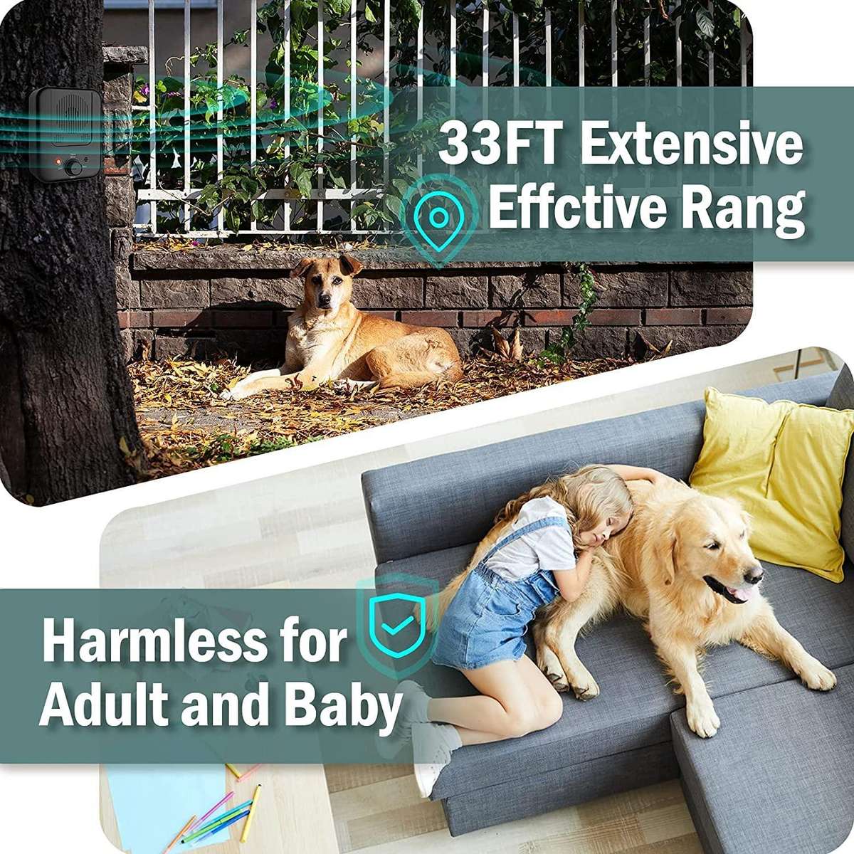 RC-309 Bark Control Devices Defer Nuisance Barking(Black)