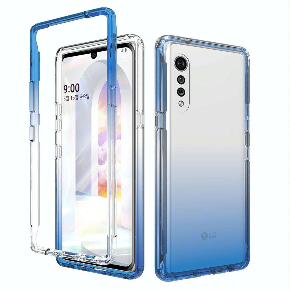 For LG Velvet Shockproof High Transparency Two-color Gradual Change PC+TPU Candy Colors Phone Pro...