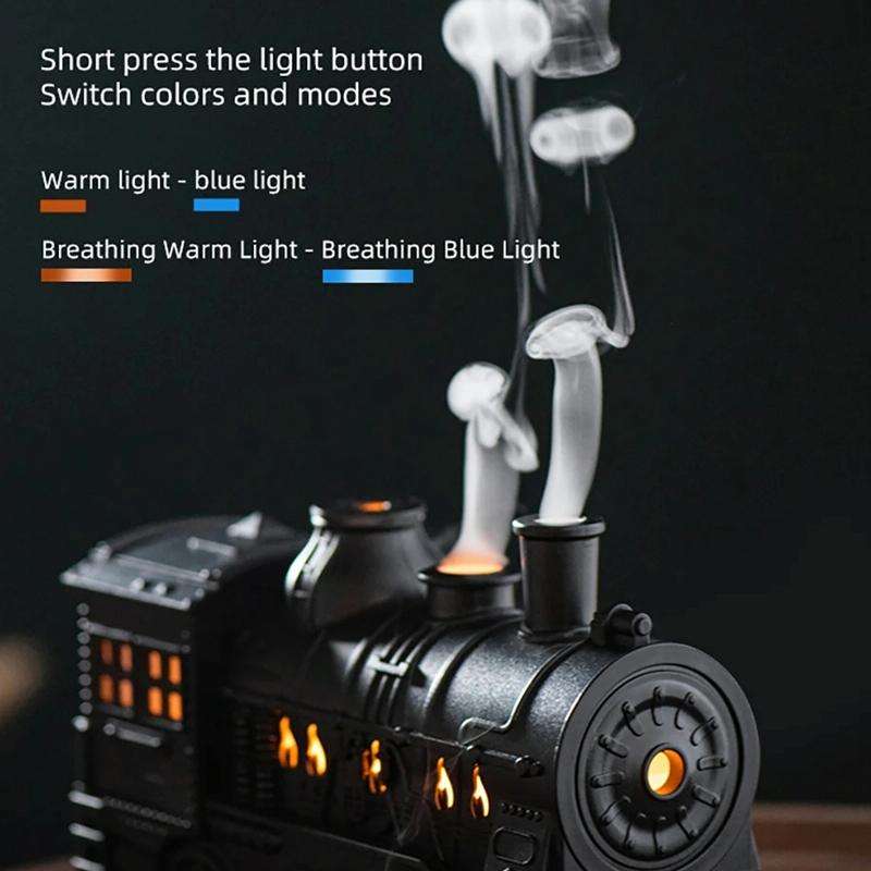 300ml Small Train Essential Oil Diffuser Humidifier With Remote Control US Plug