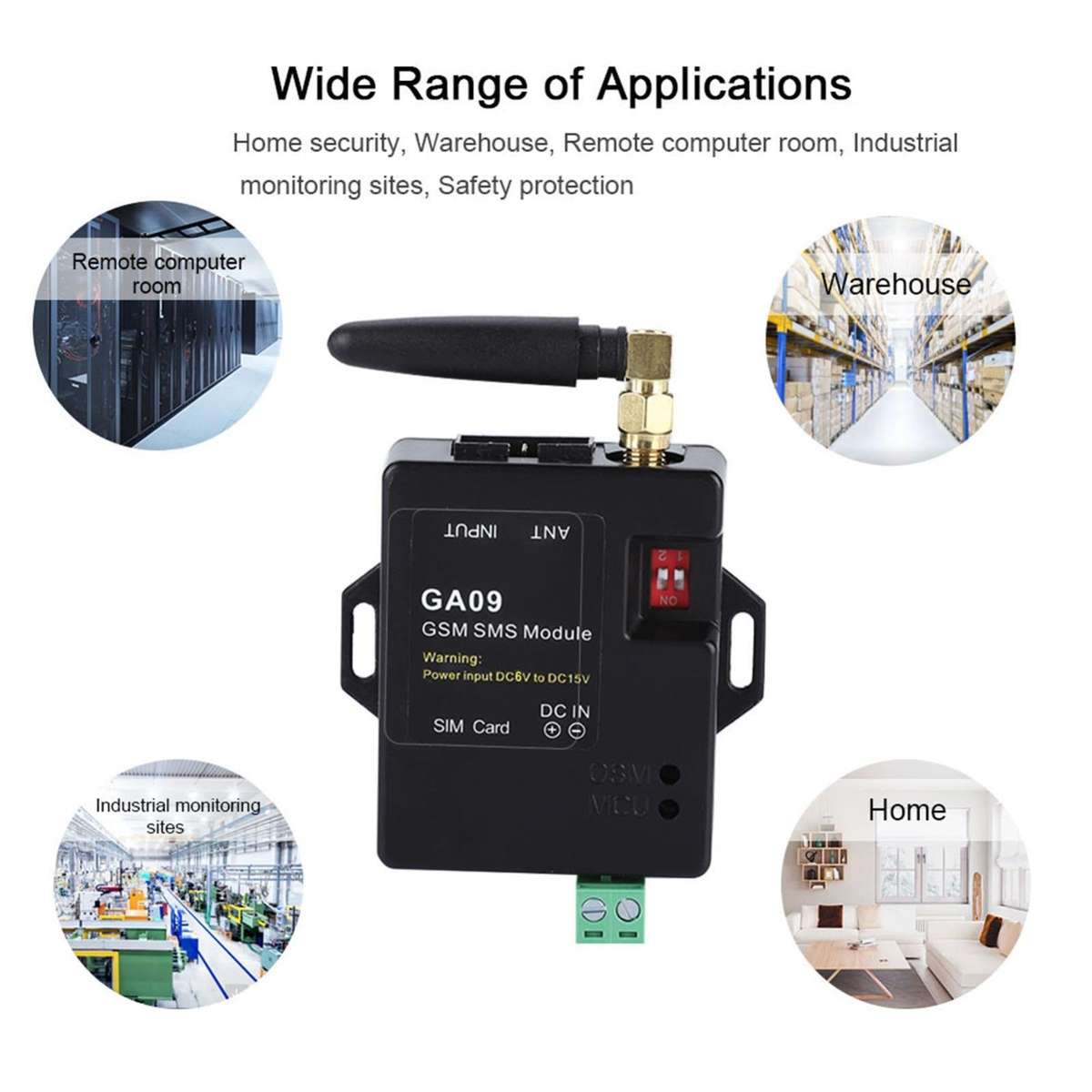 GA09 Mini 8 CH Home Security Wireless GSM SMS Alarm Module