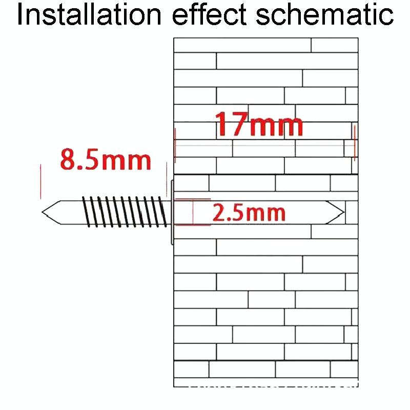 10pcs Skirting Non-Punch Markless Nails Single Headed Bi-Directional Crook Nails Bagged