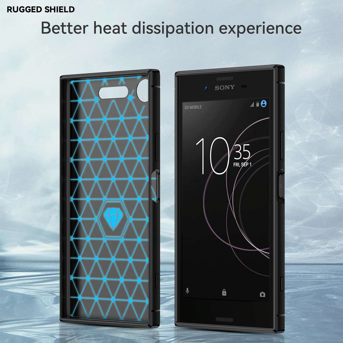 For Sony Xperia XZ1 Brushed Texture Carbon Fiber TPU Phone Case(Black)