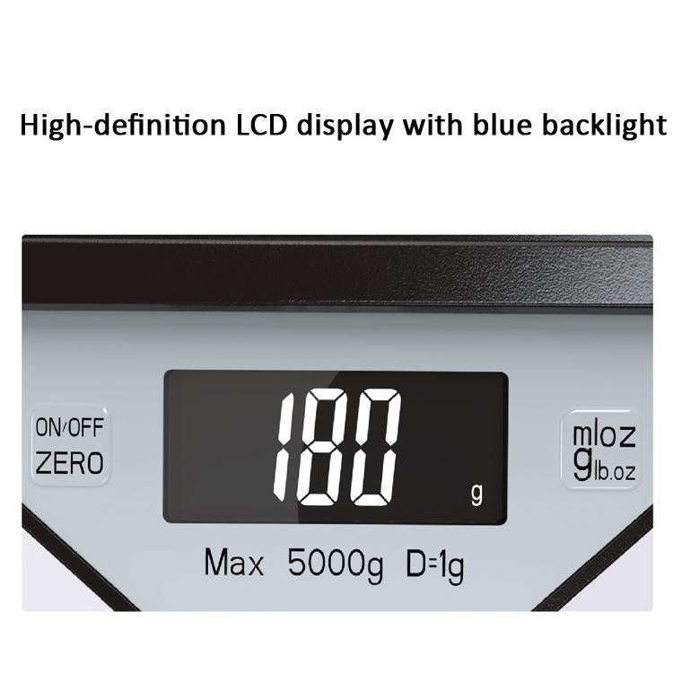 5kg/1g Kitchen Electronic Scale Coffee Scales Baking Food Scale Pallet Scale Pet Scale(Black Scal...
