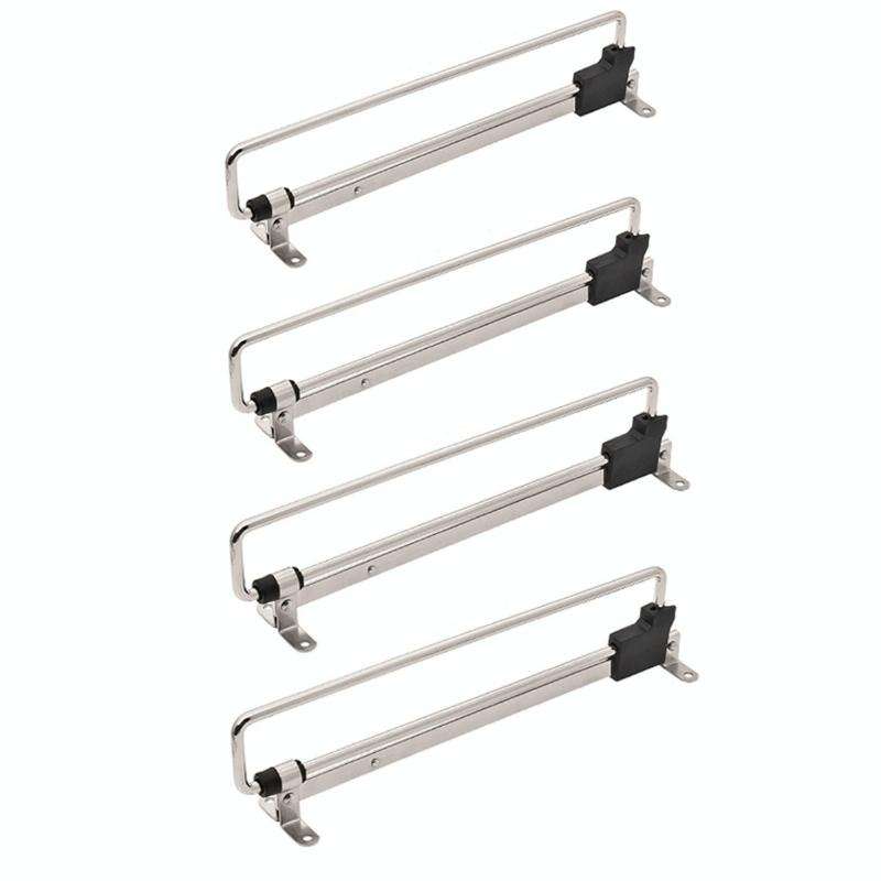 Y01 Iron Head 12 inches Wardrobe Hardware Push-Pull Hanging Rod Clothes Rail