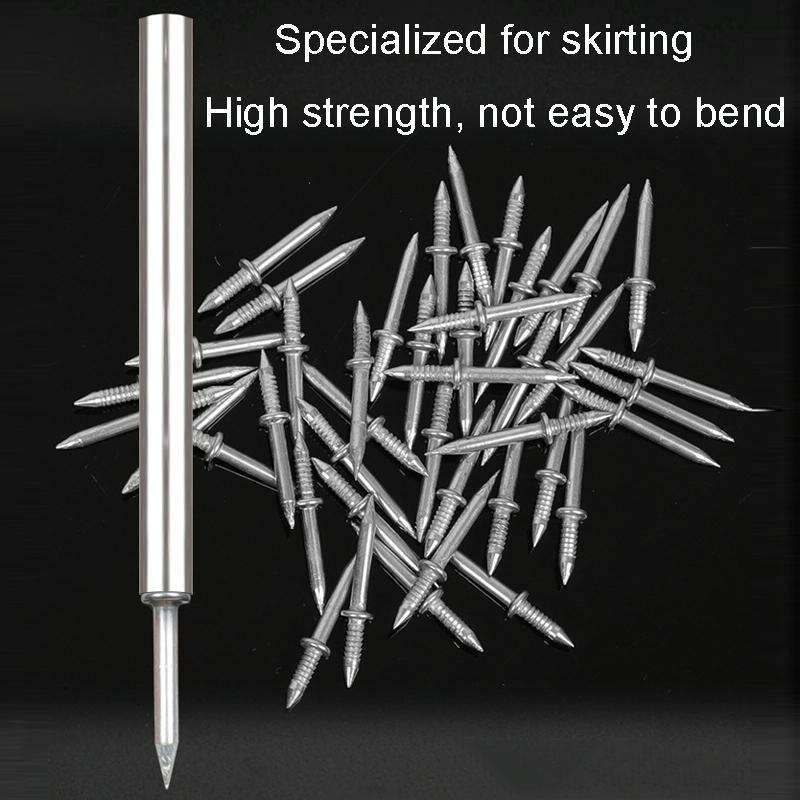 100pcs+1 Tool Skirting Non-Punch Markless Nails Single Headed Bi-Directional Crook Nails Bagged