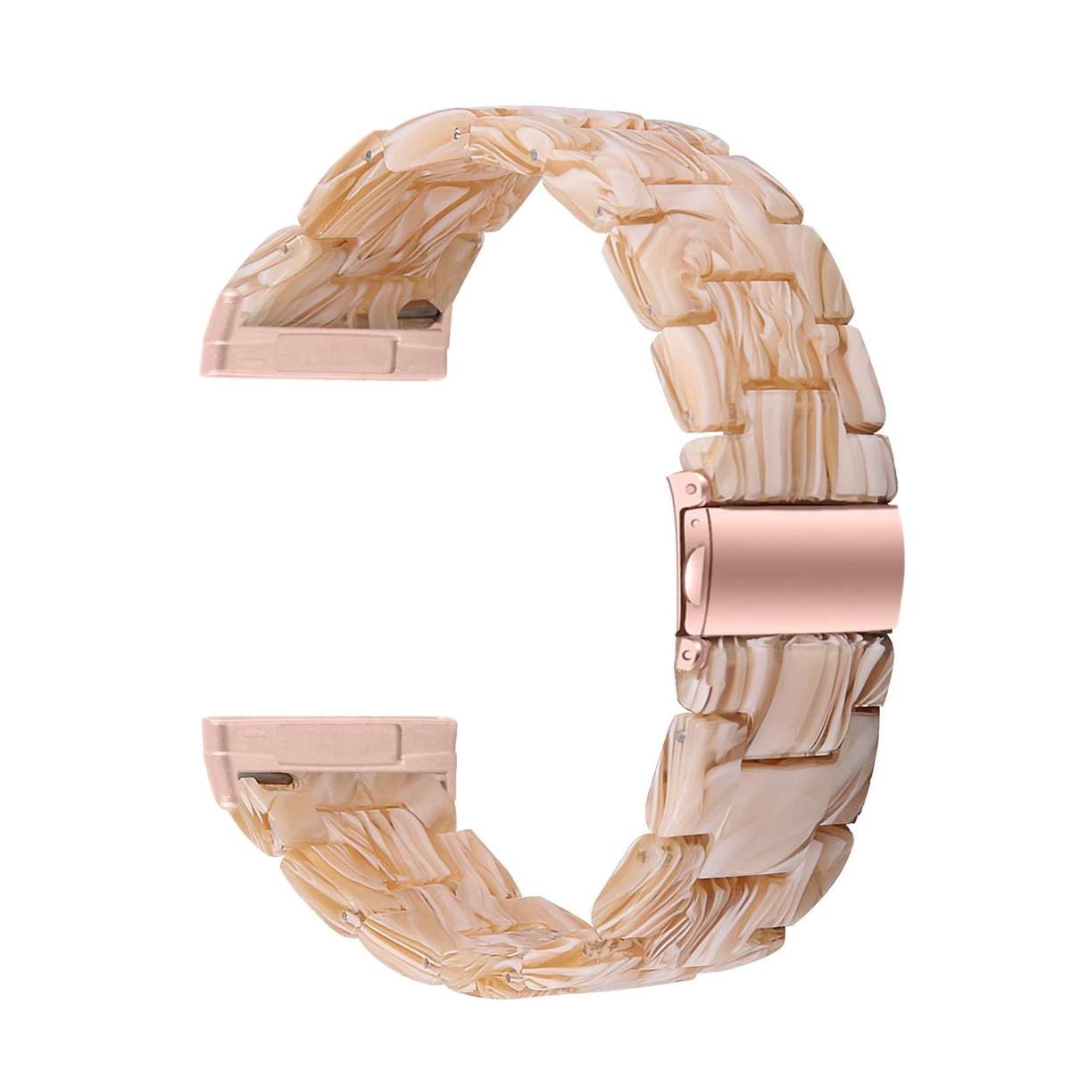 For Fitbit Versa 4 / Sense 2 Universal Resin Watch Band(Silk White)