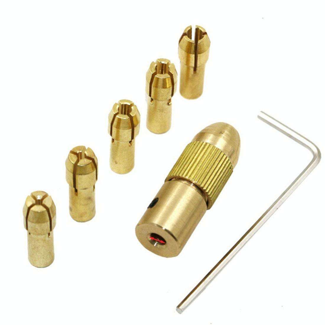 7 PCS/Set Brass 0.5-3mm Small Electric Drill Bit Collet Micro Twist 2.35mm Drill Chuck Set with W...