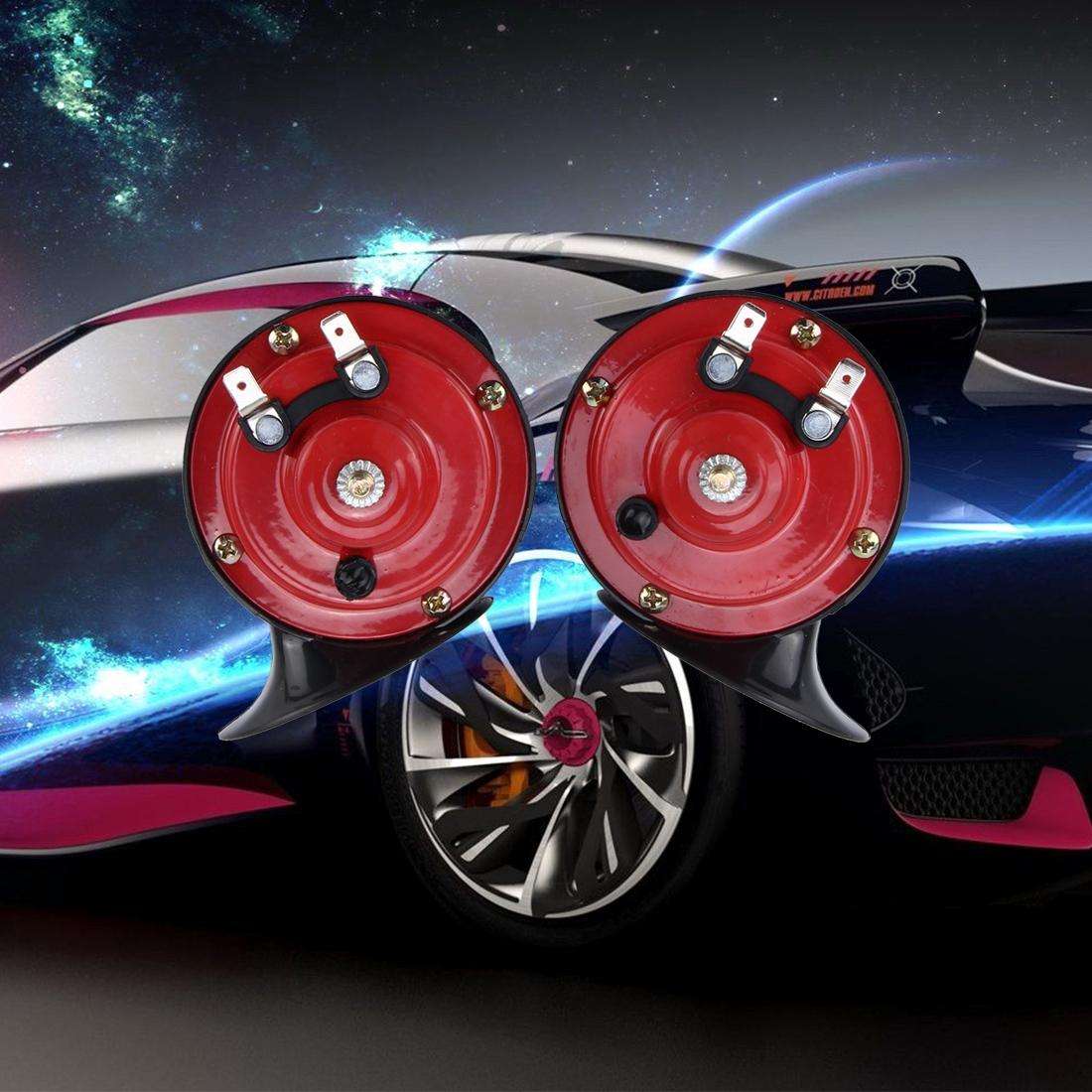 2 PCS SEGER Supertone 12V High Tone / Low Tone 118dB Twin Horn Kit with Bracket