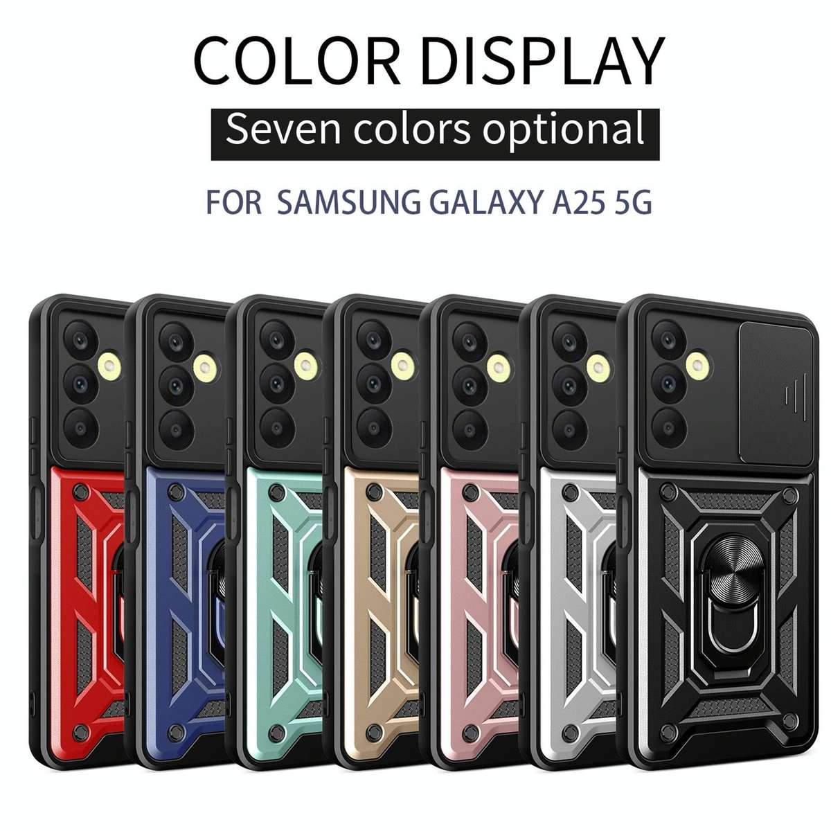 For Samsung Galaxy A25 5G Sliding Camera Cover Design TPU+PC Phone Case(Green)