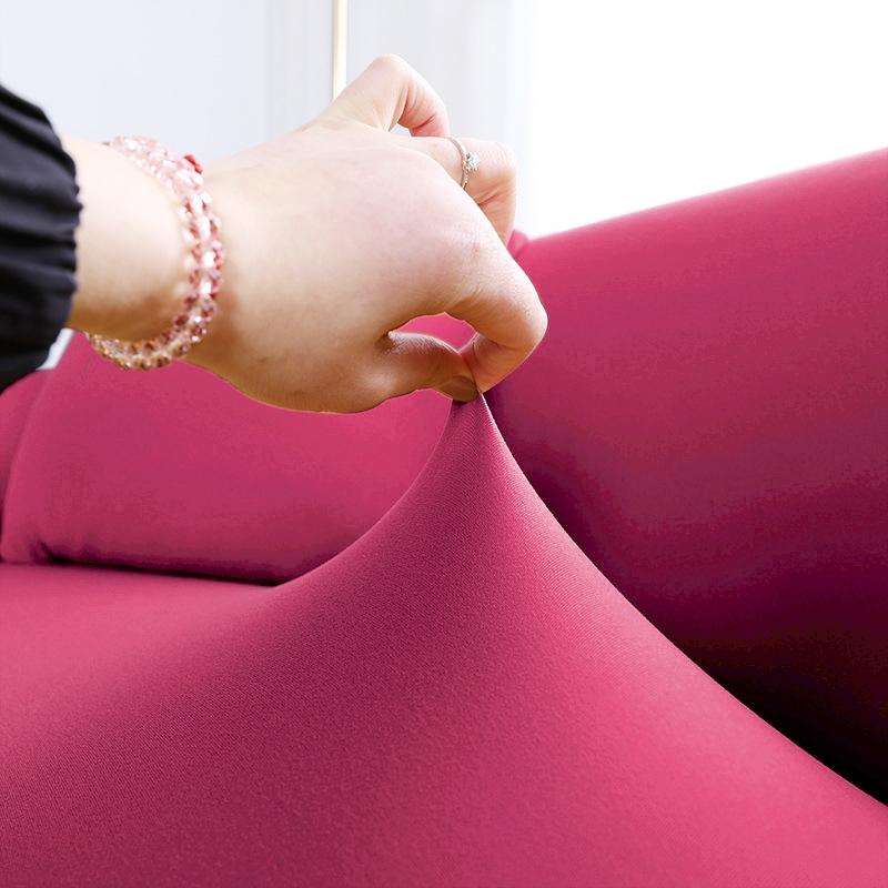 Four Seasons Solid Color Elastic Full Coverage Non-slip Sofa Cover(Rose Red)