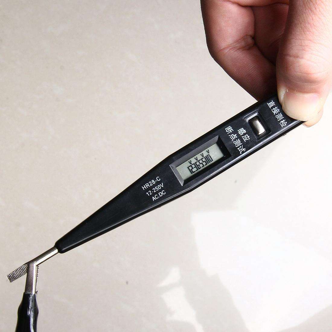 Portable AC DC Voltage Test Pencil Circuit Detector Volt Tester 12-250V Detection(Black)