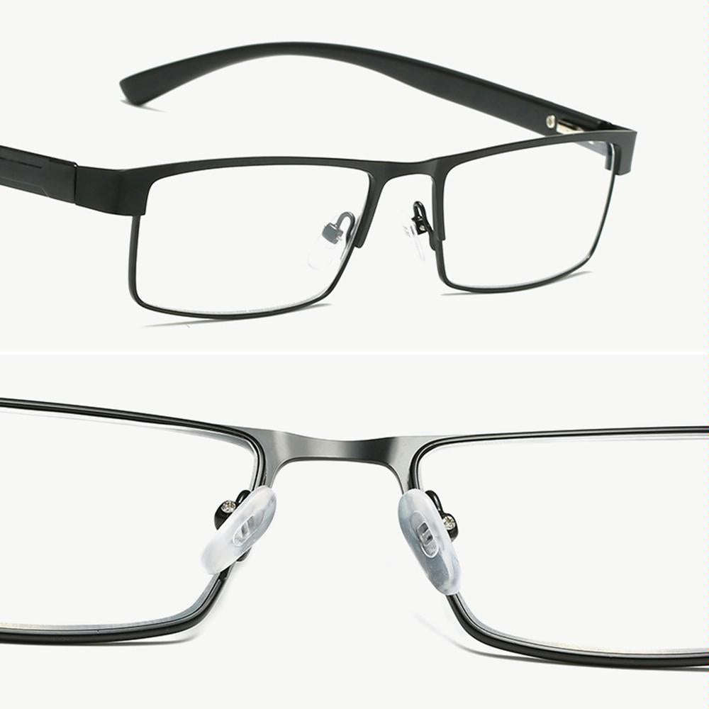 Simple Matel Frame Reading Glasses Hyperopia Eyeglasses +1.50D(Gun-color)