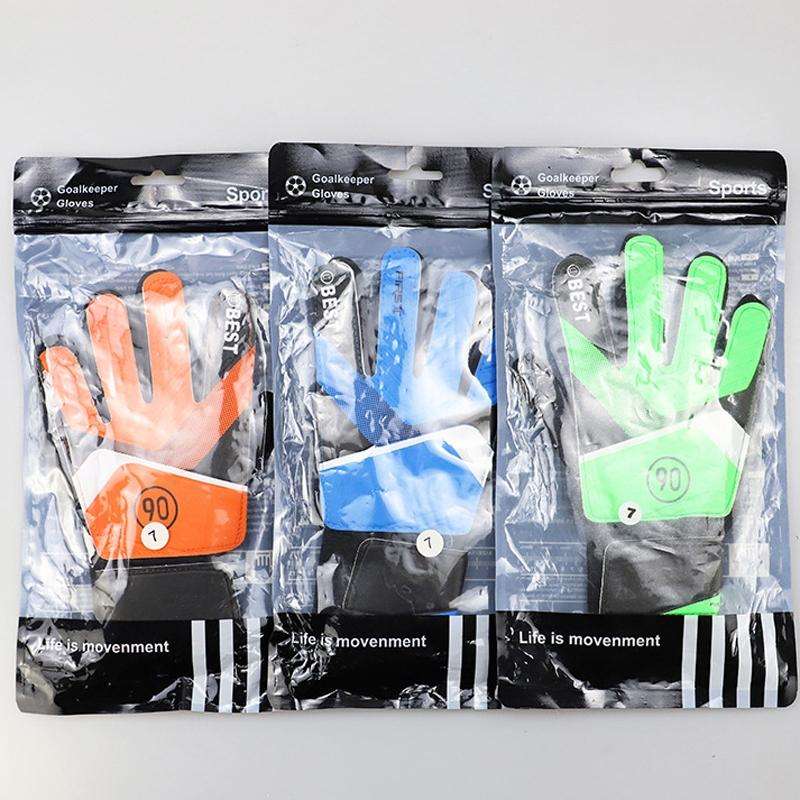 Children Football Goalkeeper Glove Latex Anti-Collision Goalkeeper Gloves, Size: 6(Blue)
