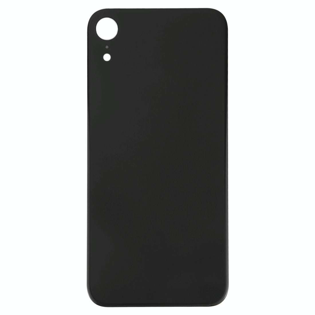 Easy Replacement Big Camera Hole Glass Back Battery Cover with Adhesive for iPhone XR(Black)