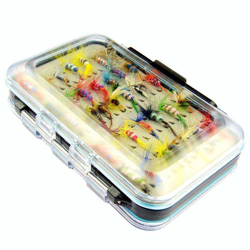 64 PCS / Set Outdoor Fishing Tackle Box Fly Hook Bait