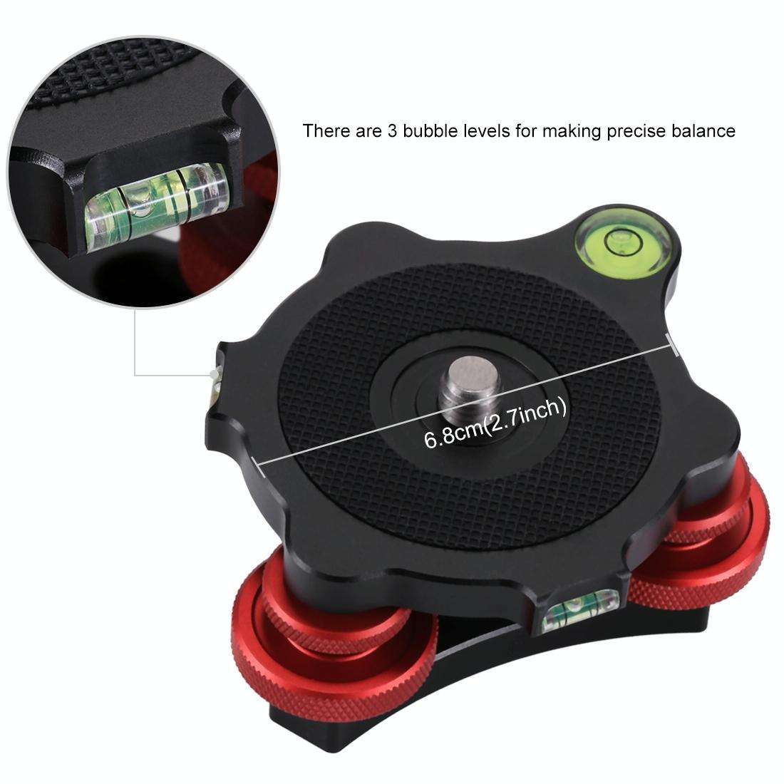 PULUZ Aluminum Alloy Adjustment Dials Leveling Base Ball Head for Camera Tripod Head