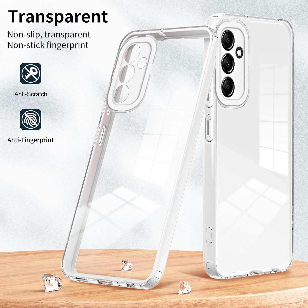 For Samsung Galaxy S23 FE 5G 3 in 1 Clear TPU Color PC Frame Phone Case(White)