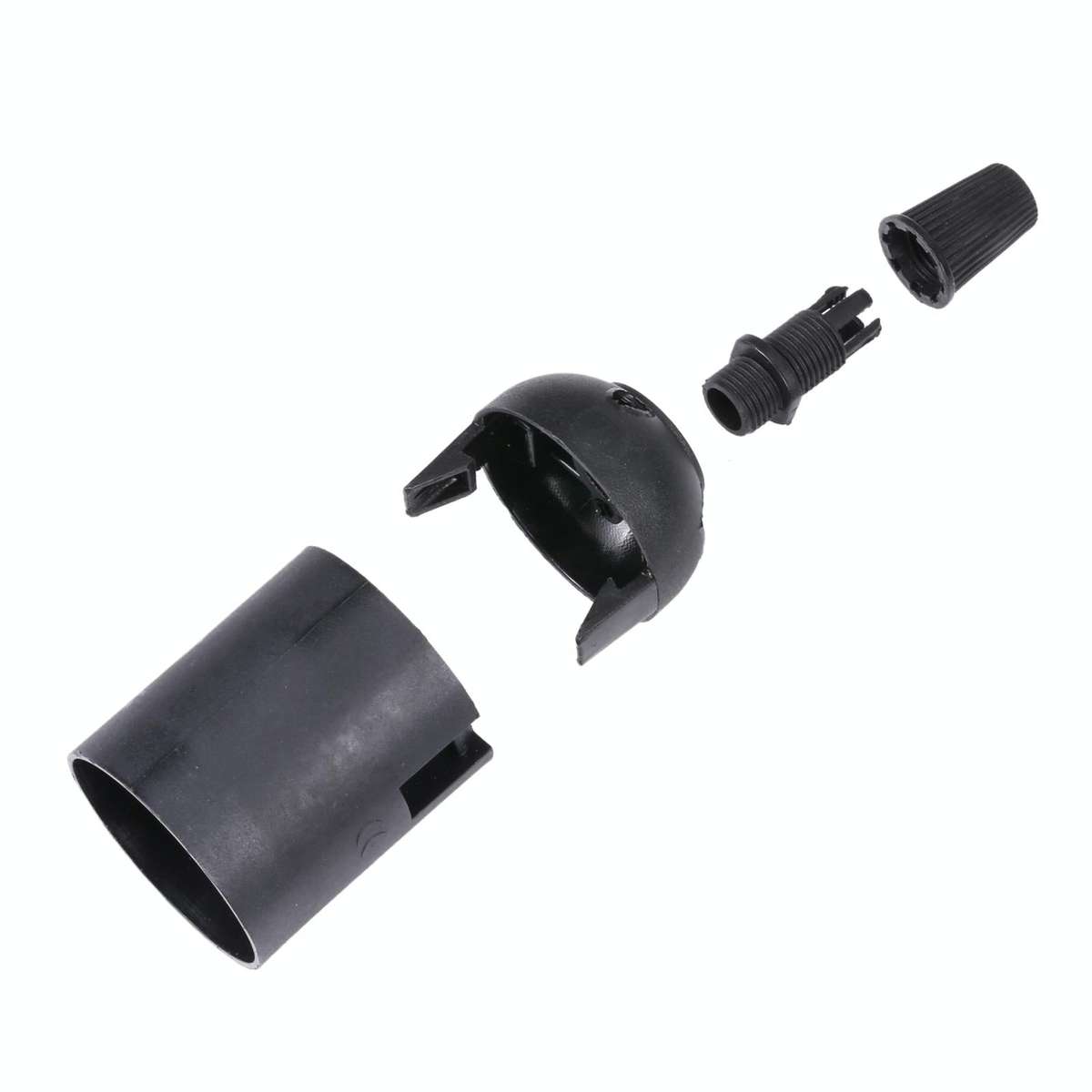 E14 Lamp Light Socket Bulbs Holder Base (Black)