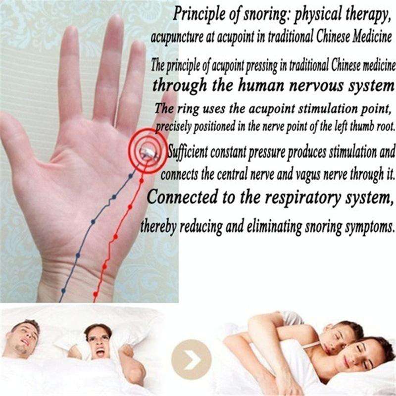 Acupressure Anti Snore Ring Treatment Reflexology Anti Snoring Apnea Sleeping Device(Gold)