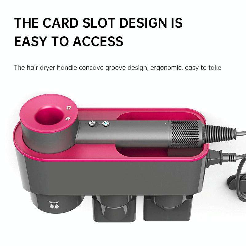 For Dyson Hair Dryer Bracket Storage Rack Wall Mounted Organizer Holders With Hand Dryer Elegant ...