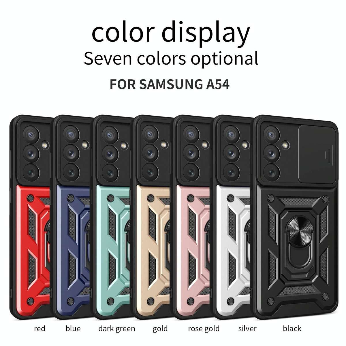 For Samsung Galaxy A54 5G Sliding Camera Cover Design TPU+PC Phone Case(Dark Green)