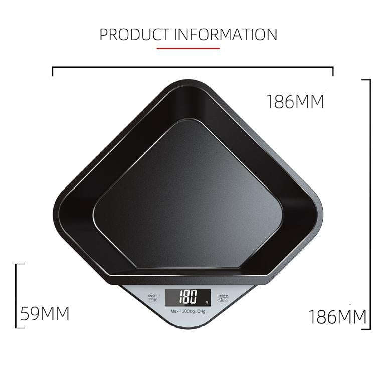 5kg/1g Kitchen Electronic Scale Coffee Scales Baking Food Scale Pallet Scale Pet Scale(Black Scal...