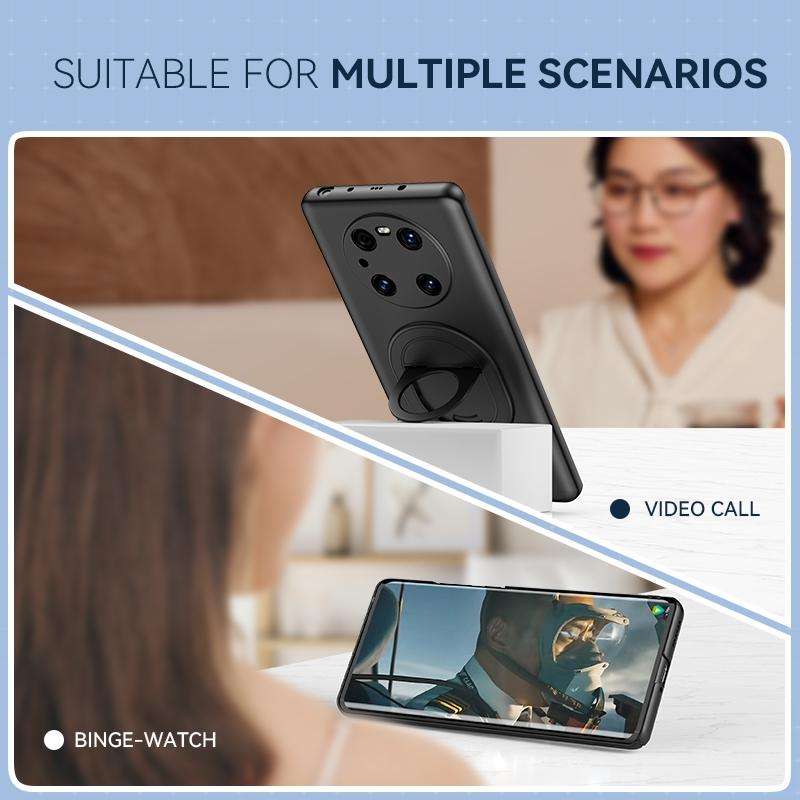 For Huawei Mate 40 Pro Magsafe Hidden Fold Holder Full Coverage Shockproof Phone Case(Grey)