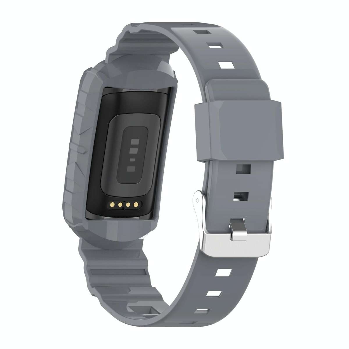 For Fitbit Charge 4 SE Silicone One Body Armor Watch Band(Gray)