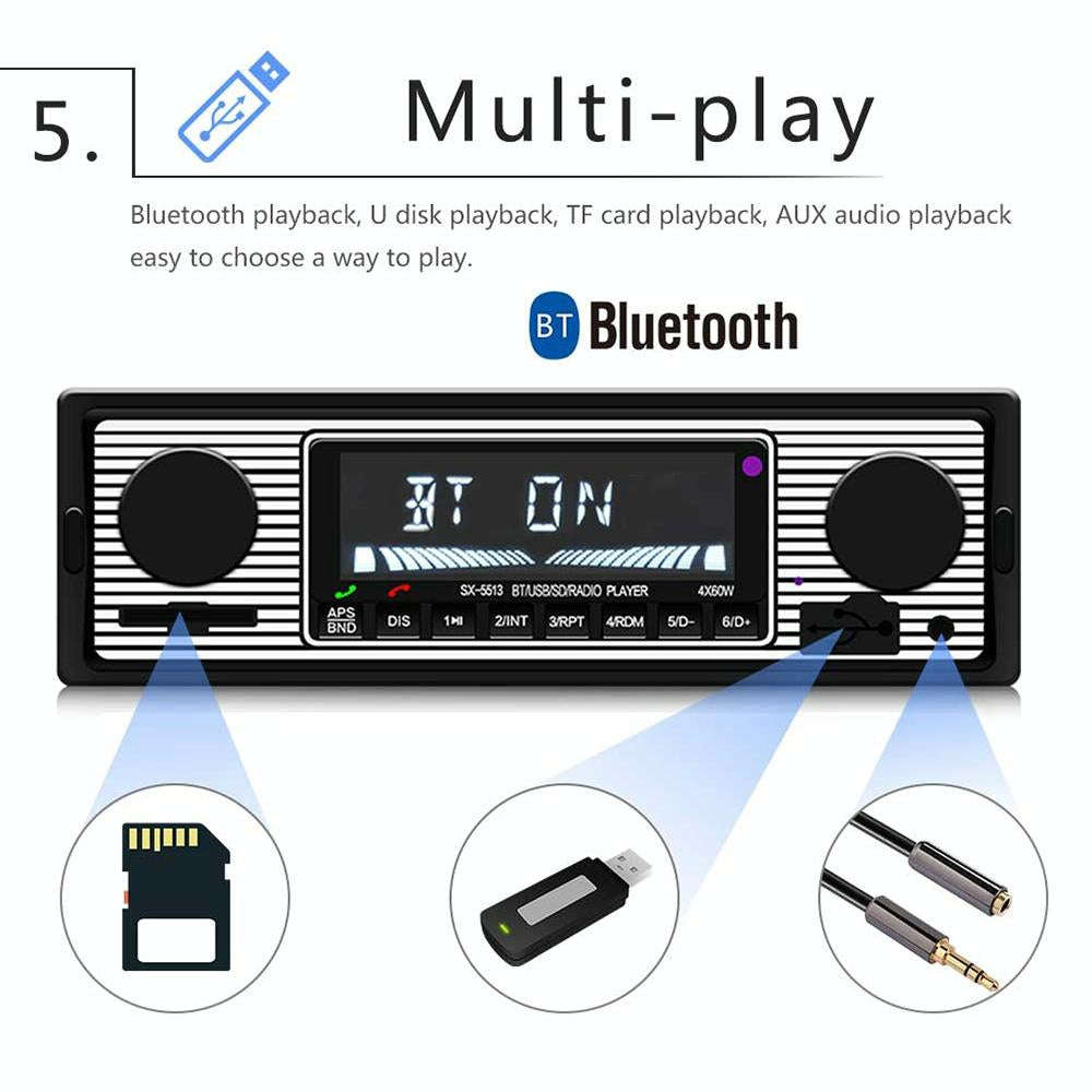 SX-5513 Car LCD Bluetooth 12V MP3 Player, Support FM / TF / U Disk