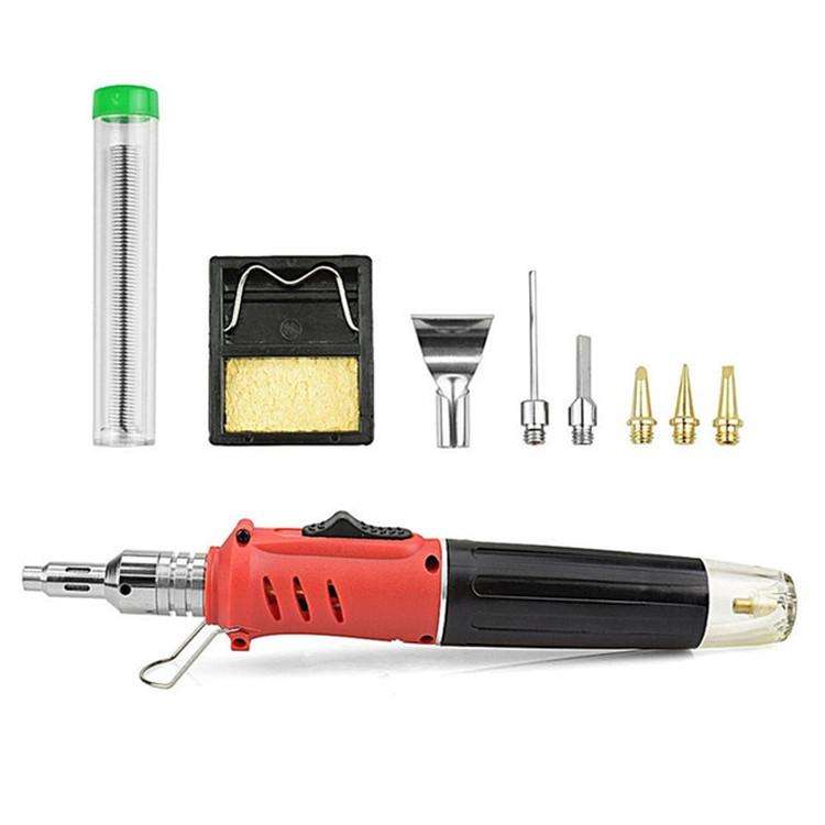 HS-1115K 10-in-1 Multifunctional Gas Soldering Iron Tool Set(Gold Handle)
