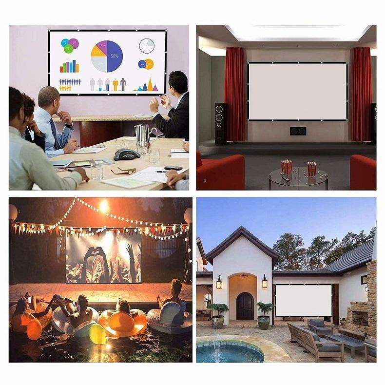 Simple Folding Thin Polyester Projector Film Curtain, Size:100 inch (16:9) Projection Area: 221x1...