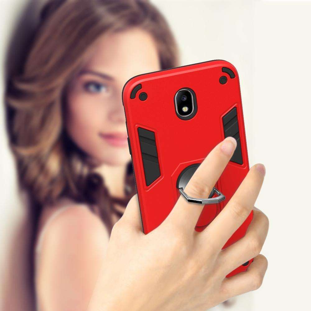 For Samsung Galaxy J7 Pro / J730 2 in 1 Armour Series PC + TPU Protective Case with Ring Holder(B...