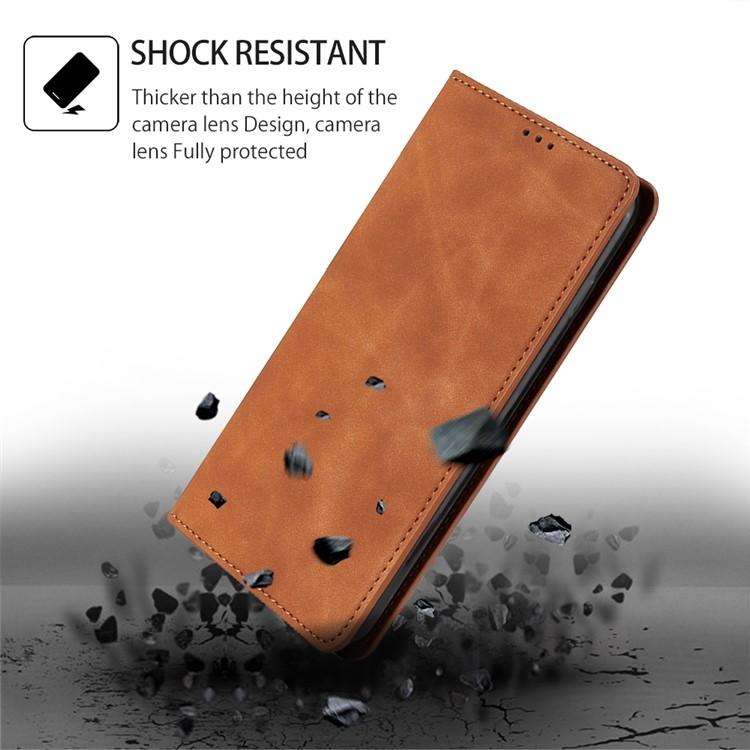 For Huawei nova 12i 4G Skin Feel Magnetic Leather Phone Case(Light Brown)