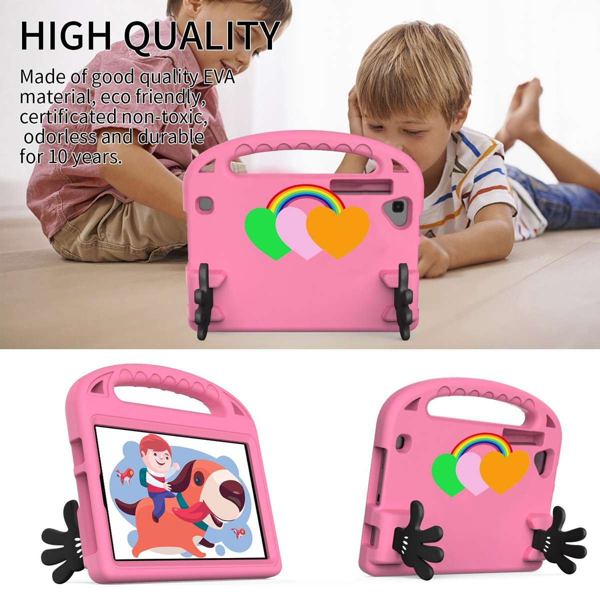 For Walmart Onn 8 inch Love Small Palm Holder EVA Tablet Case(Pink)