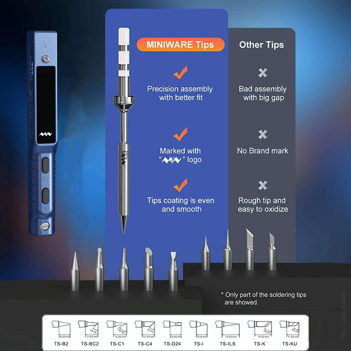 MINIWARE TS101 PD DC Soldering Iron 90W Portable Soldering Pen(With D24 Soldering Iron Head)
