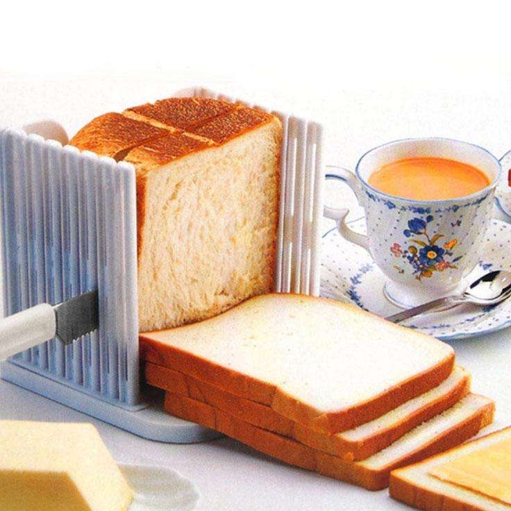 Bread Loaf Toast Kitchen Slicer Cutter Mold Maker Slicing Cutting Guide Tool(White)