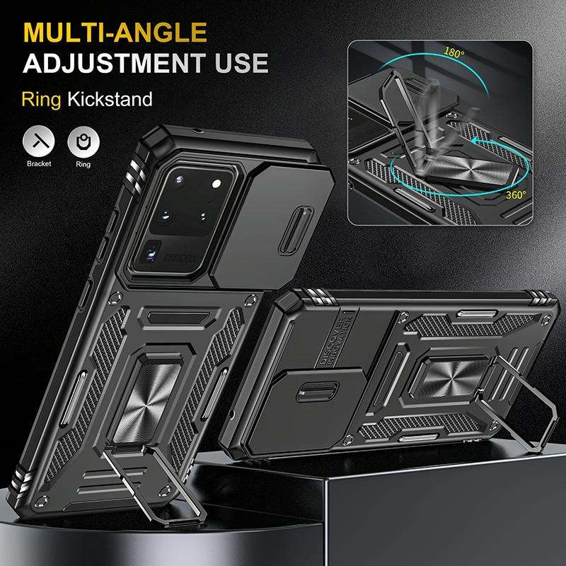 For Samsung Galaxy S20 Ultra Armor PC + TPU Camera Shield Phone Case(Black)