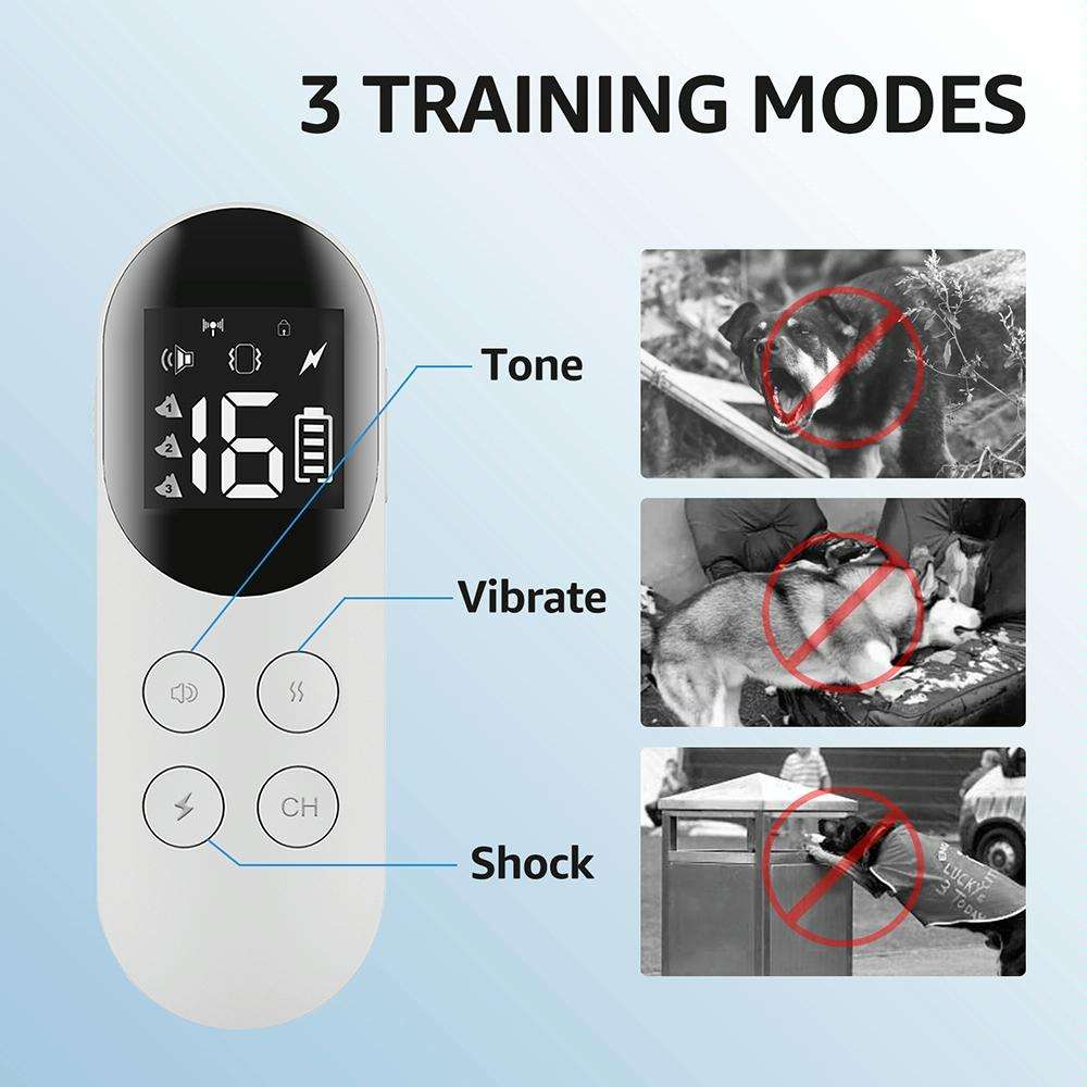 Smart Waterproof Shock Collar For Pets Remote Control Dog Training Device, Size: For-Two-Dog(White)