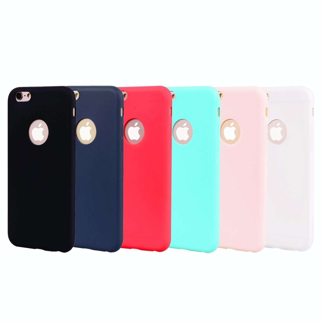 For iPhone 6s Plus / 6 Plus Candy Color TPU Case(Black)