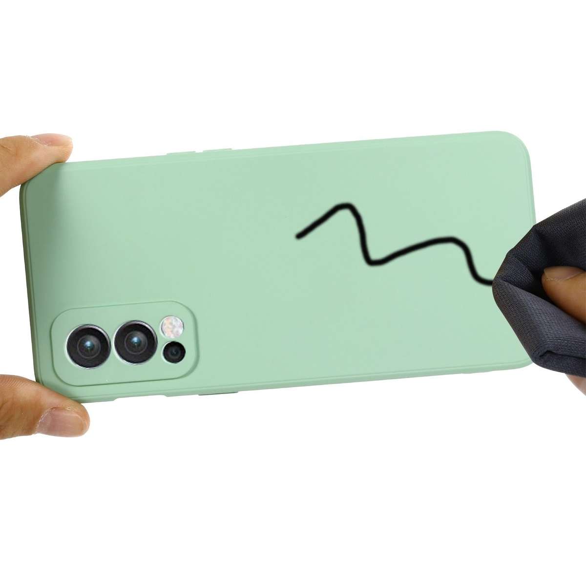 For OnePlus Nord 2 5G Solid Color Liquid Silicone Shockproof Full Coverage Protective Case(Green)