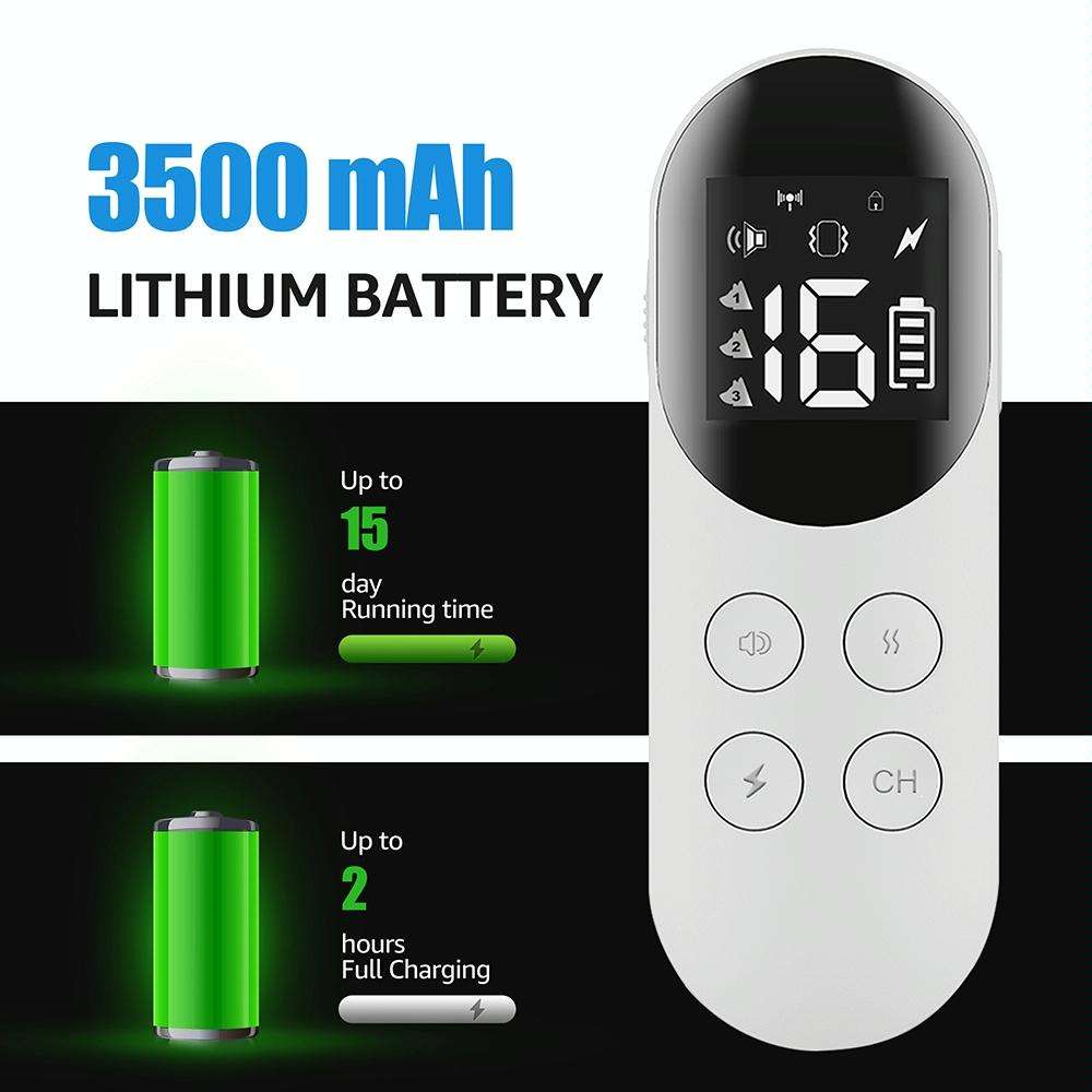 Smart Waterproof Shock Collar For Pets Remote Control Dog Training Device, Size: For-Two-Dog(White)