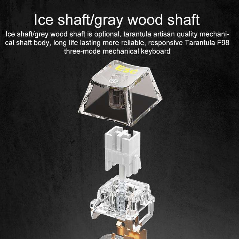 AULA F98 99-Key Wired 2.4G Bluetooth RGB Three Mode Mechanical Keyboard, Ice Crystal Switch(Black)