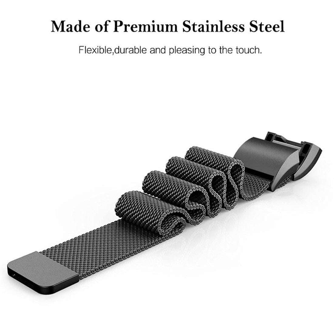 Smart Watch Stainless Steel Watch Band for FITBIT Charge 2, Size: S(Blue)