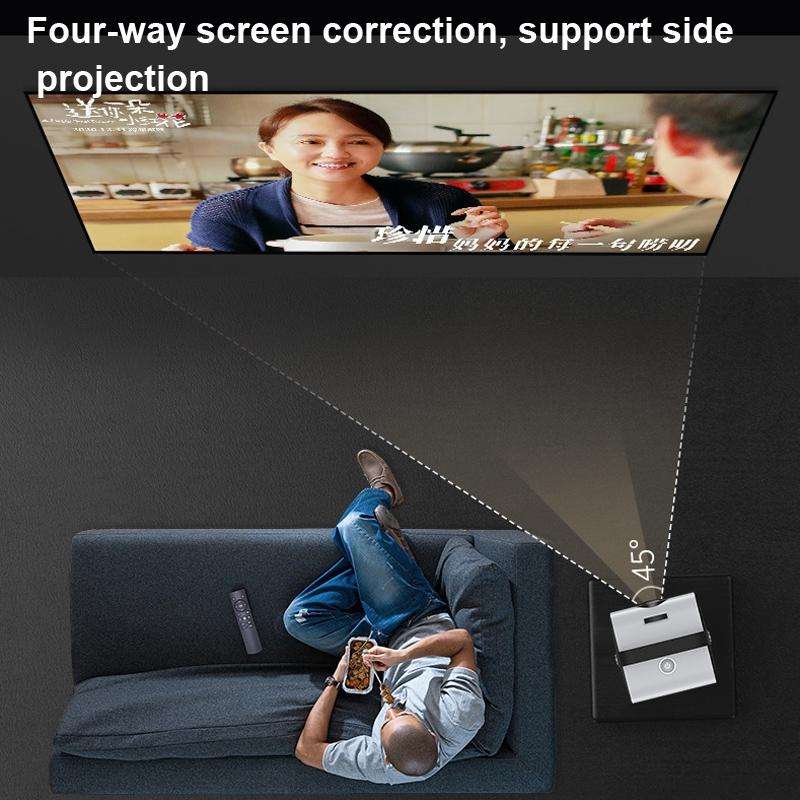 Q3 4K Mobile Phone Projector Home Office Integrated Projector,EU Plug,Version: Same Screen Version