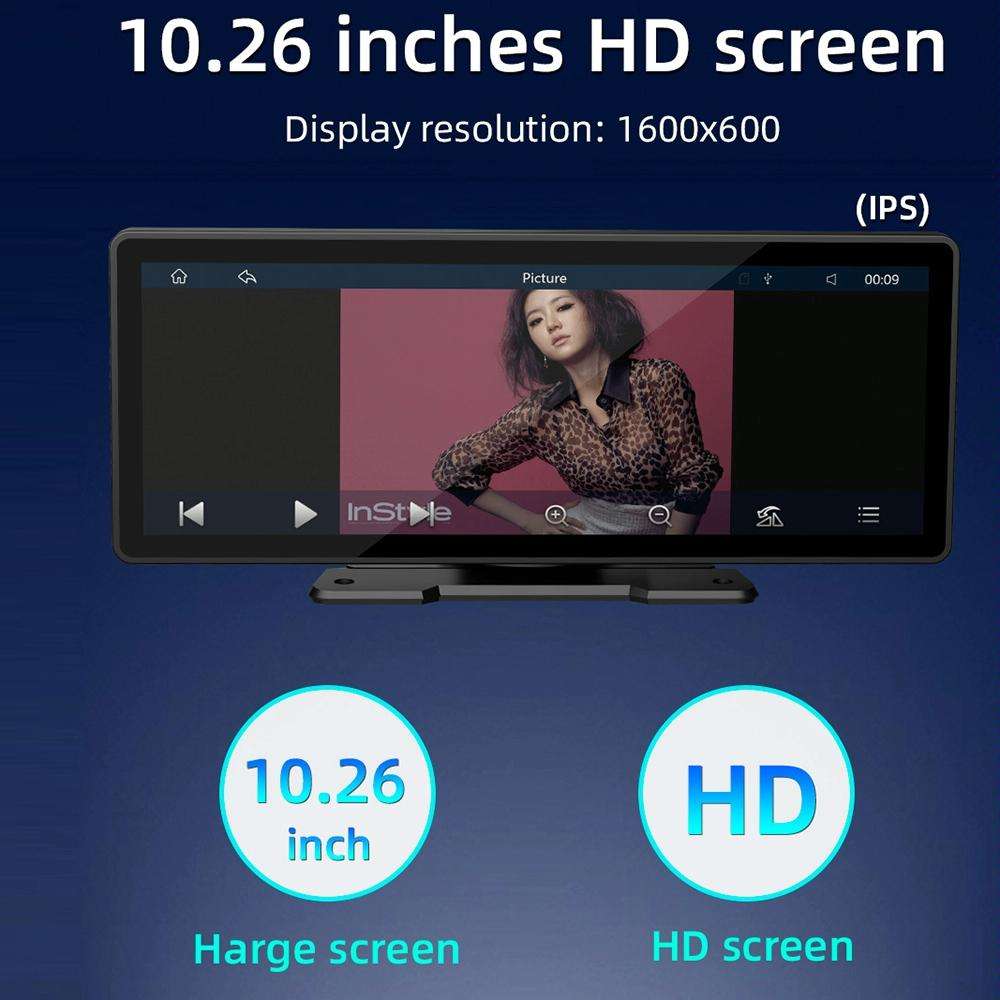 B5303 10.26 inch Portable Car MP5 Player Support CarPlay / Android Auto(Black)