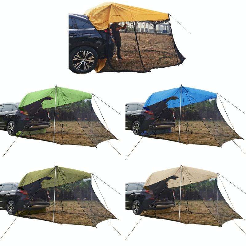 Rear Mosquito Repellent Sun Protection Tent RV Canopy Awning(Blue)