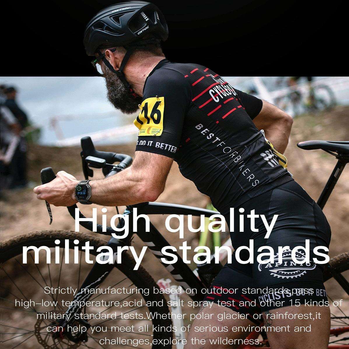 Heart Rate Blood Pressure Blood Oxygen Monitoring Outdoor Smart Bluetooth Watch(Black)