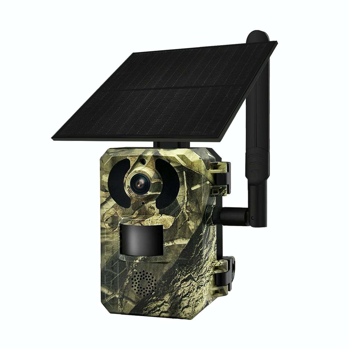 ESCAM QF380 4MP Network Solar PIR Alert Smart Wildlife Hunting Camera, 4G:EU Version(Camouflage)