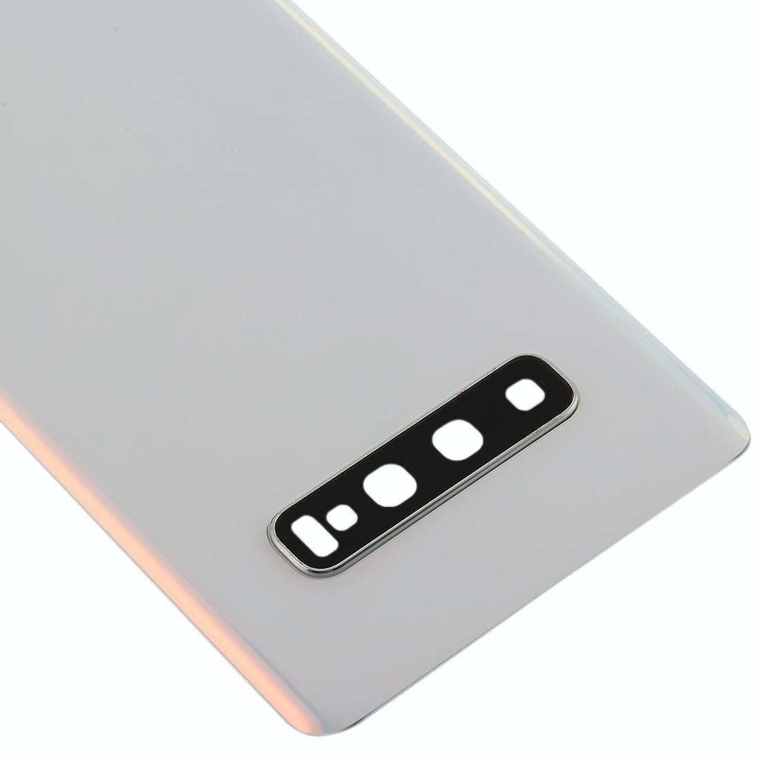For Galaxy S10+ Battery Back Cover with Camera Lens (White)