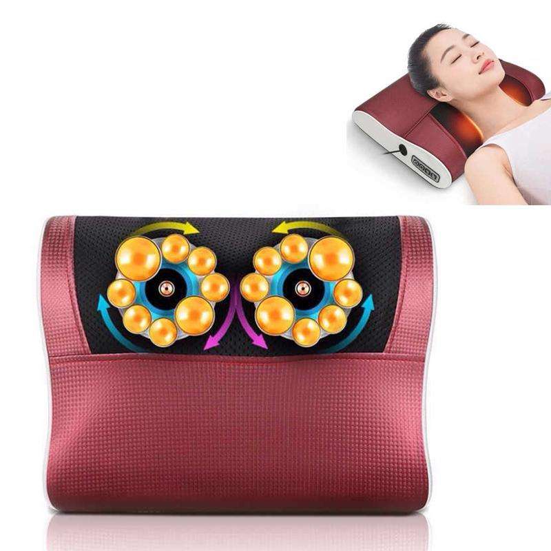 Cervical Spine Massage Pillow Neck Waist Back Multifunctional Electric Massage Cushion, Plug Type...